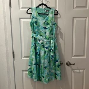 NWT Shelby&Palmer Women’s Sleeveless Summer Dress with Green and Blue Floral